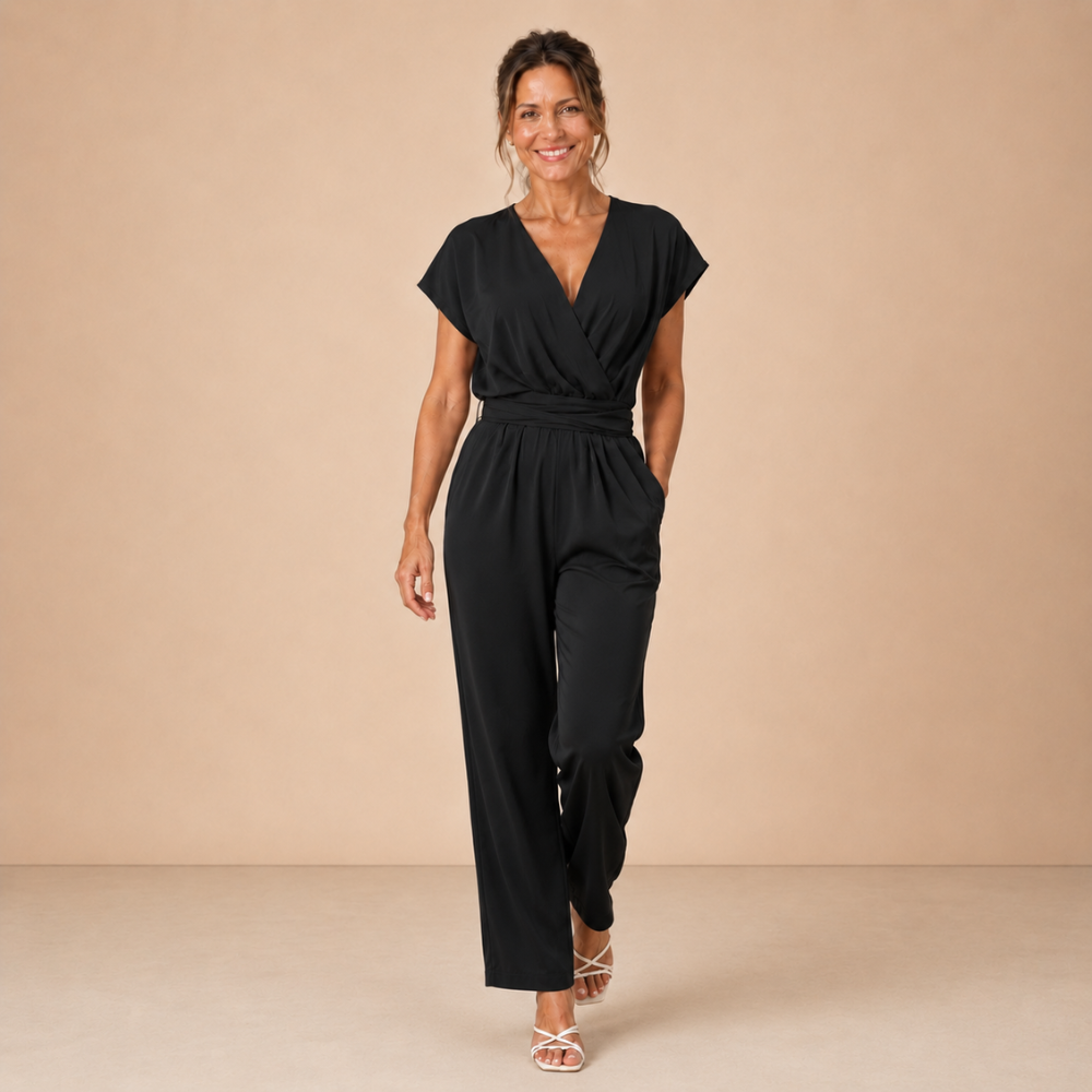 Dames jumpsuit met hoge taille en V-hals Jelle Jora Mode