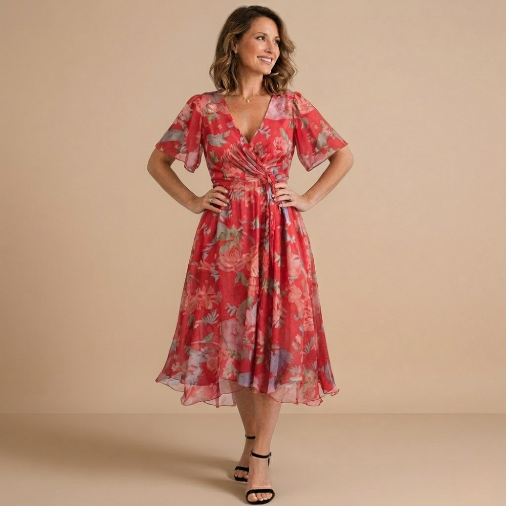 Dames casual knielengte zomerjurk met patroon Jelle Jora Mode