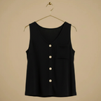 Bezrękawkowa letnia bluzka z guzikami