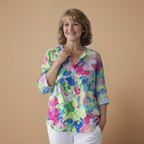 Damesblouse met bloemenprint en V-hals Jelle Jora Mode