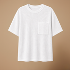 Damski T-shirt o luźnym kroju z okrągłym dekoltem