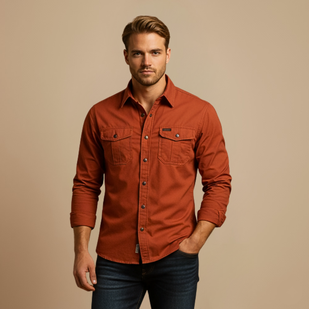 Casual Tactisch Cargoshirt met Lange Mouwen Jelle Jora Mode