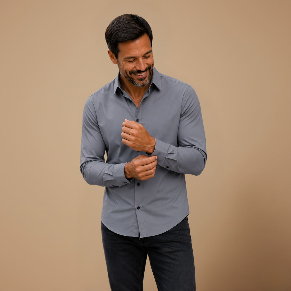 Heren stretch blouse in business casual-stijl Jelle Jora Mode