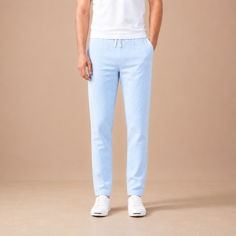 Heren casual broek met trekkoord en rechte pijpen Jelle Jora Mode