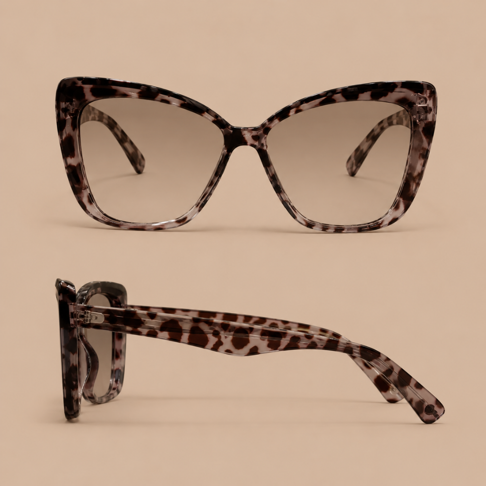 Damskie okulary przeciwsłoneczne oversize kocie oczy