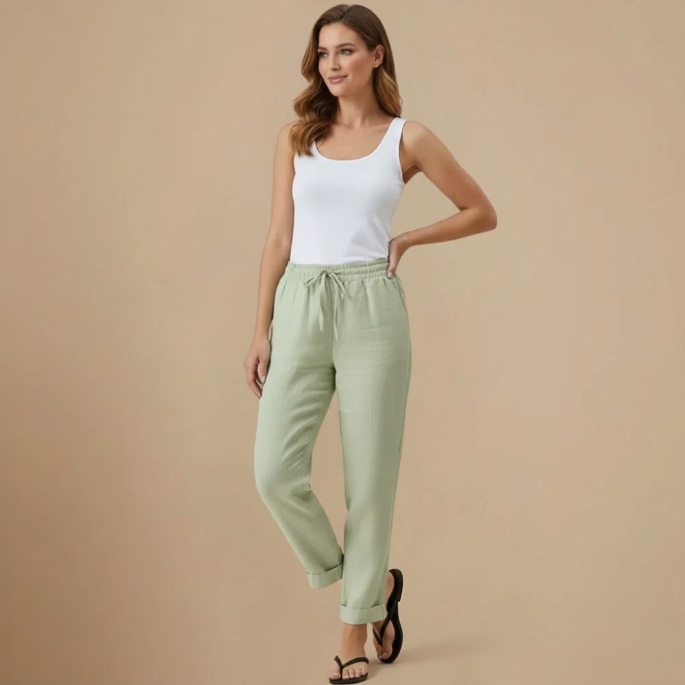 Broek met Trekkoord Hoge Taille voor dames Jelle Jora Mode