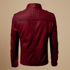Męska kurtka ze sztucznej skóry typu slim fit biker