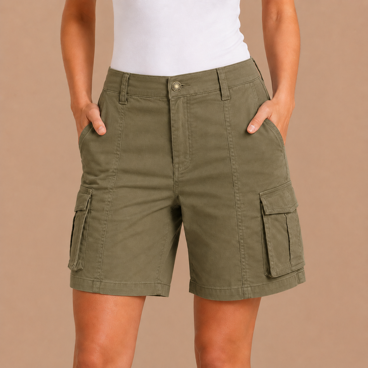 Dames casual cargoshort met meerdere zakken Jelle Jora Mode
